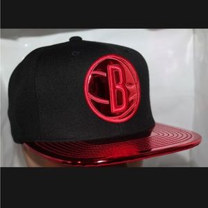 Brooklyn Nets Black and Red Chrome Hat